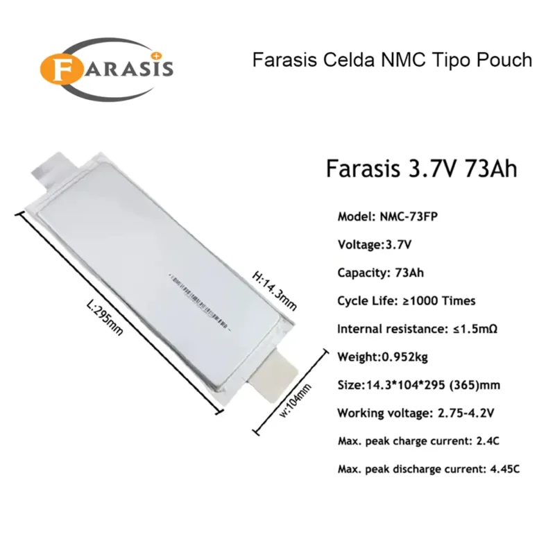 Farasis Celda NMC Tipo Pouch