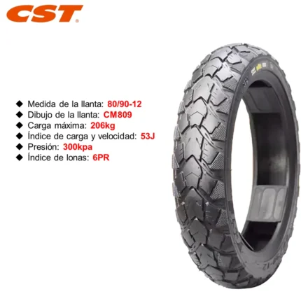 llanta CST 80 90-12 cocada CM809 Polaris ficha