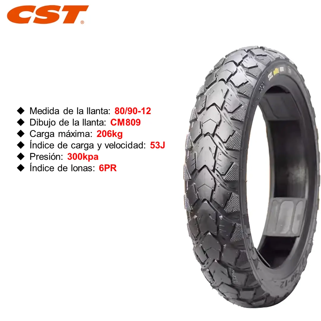 llanta CST 80 90-12 CM809 Polaris ficha llanta CST 80 90-12 cocada CM809 Polaris ficha