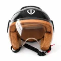 Casco 3C Abierto RNG negro brillante frente