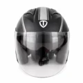 Casco Doble Visor Abierto byb730 negro mate frontal