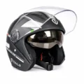 Casco Doble Visor Abierto byb730 negro mate lateral front
