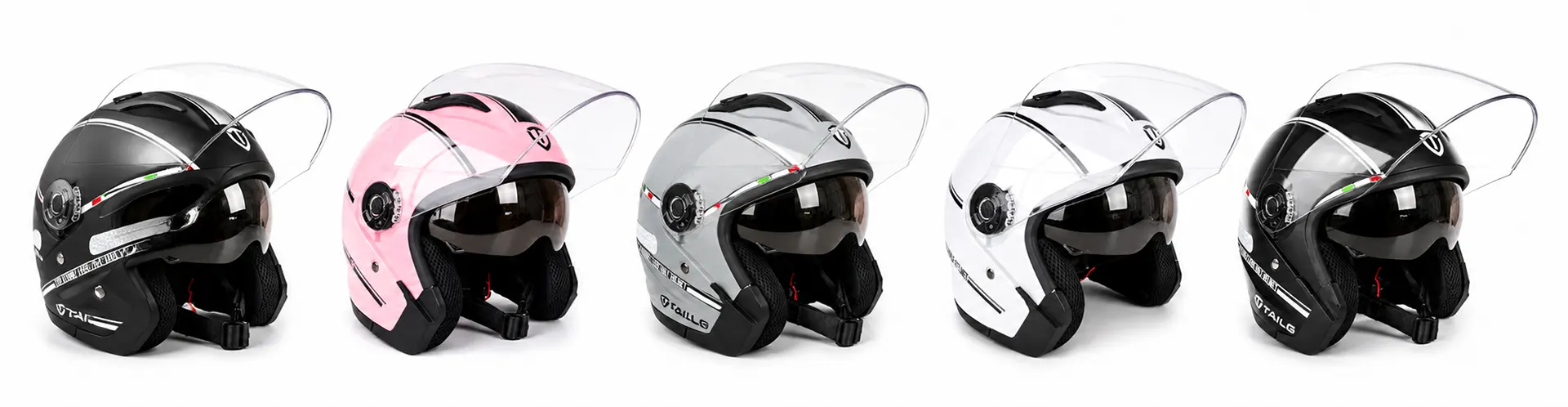 Casco Doble Visor Abierto byb730 tailg 5 colores
