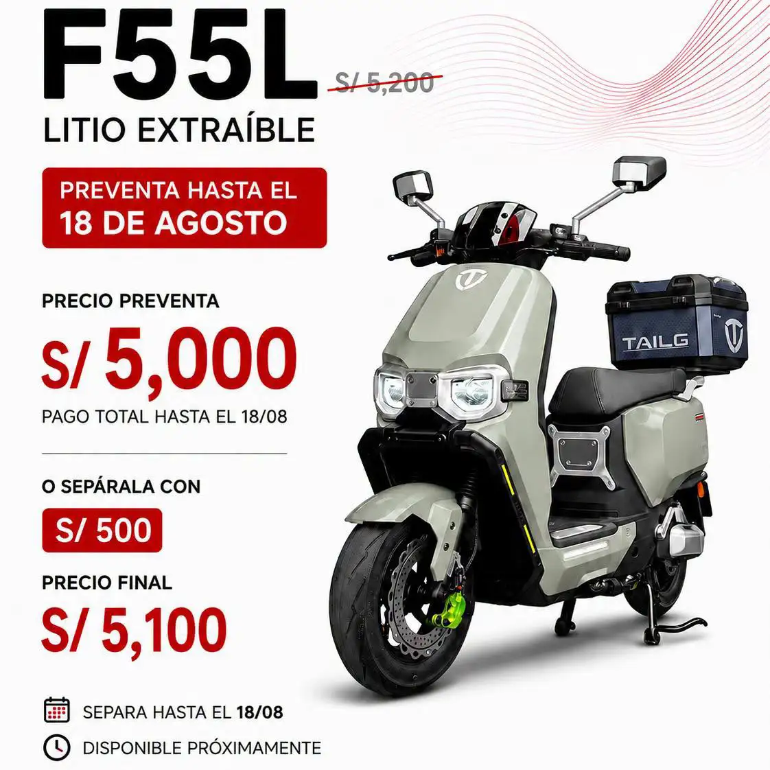TAILG F55L preventa agosto 2026